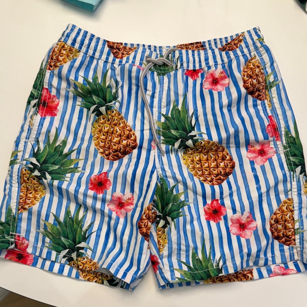 Tropical Pineapple Print Boys Swim Shorts